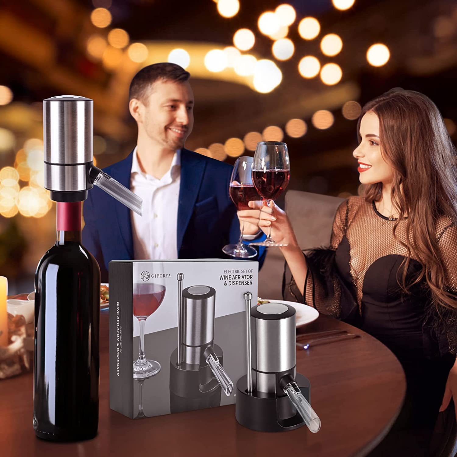 ESCLAP Electric Wine Aerator, Wine Decanter Pump Dispenser Gifts Set, 2024 NEW Automatic Wine Aerator Pourer Spout. Smart Wine Decanter. Wine Dispenser Pump, Best Gift for Wine Lovers or Own Use.