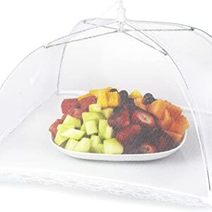 Mesh Outdoor Food Cover Tents (6 pack): Collapsible Umbrella Tents for Picnics, BBQ, Camping & Outdoor Cooking; Pop Up Screen Net & Plate Protector; Shields Food Plates & Glasses From Flies, Bugs