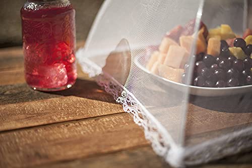 Mesh Outdoor Food Cover Tents (6 pack): Collapsible Umbrella Tents for Picnics, BBQ, Camping & Outdoor Cooking; Pop Up Screen Net & Plate Protector; Shields Food Plates & Glasses From Flies, Bugs