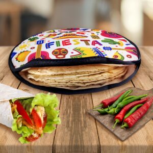 Everbrook Tortilla Warmer Pouch- Tortilla Holder - 12 Inch Microwave Tortilla Warmer - Taco Warmer - Tortilla Steamer - Tortilla Keeper - Heat up Tortillas - 2 Sided