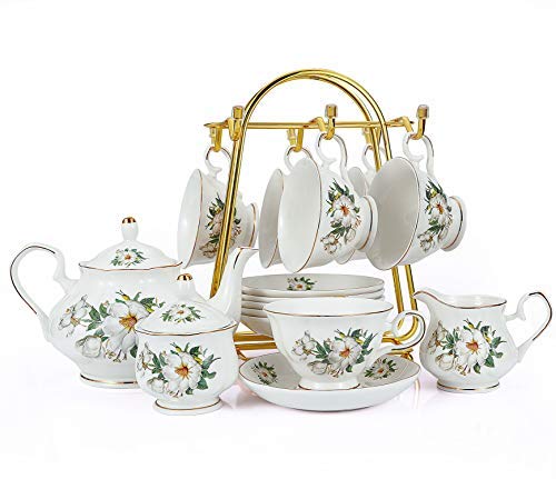 CHENP.HMC Home Storage Mug Hooks Stainless Steel Wire Rack Display Stand Service for Tea Cups,Bracket,Gold Metal Stand for Coffee Cups and Saucers.…