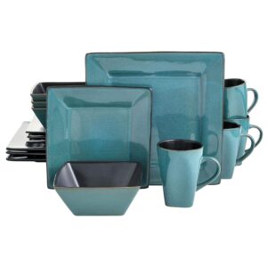 gibson elite kiesling 16 piece dinnerware set, turquoise