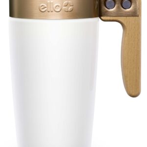 Ello Fulton Ceramic Travel Mug with Slider Lid, 16 oz, White