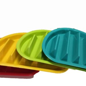 Arrow Home Products Fiesta Taco Plate, 12 Pack - Each Plate Includes 3 Taco Holders Plus 2 Compartments - BPA Free Plastic, Made in the USA, Dishwasher Safe - Assorted Colors