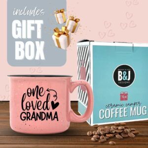 Cute Funny Coffee Mug for Grandma - One Loved Grandma - Unique Fun Gifts for Grandmother, Grandma from Grandkids - Coffee Cups & Mugs with Quotes