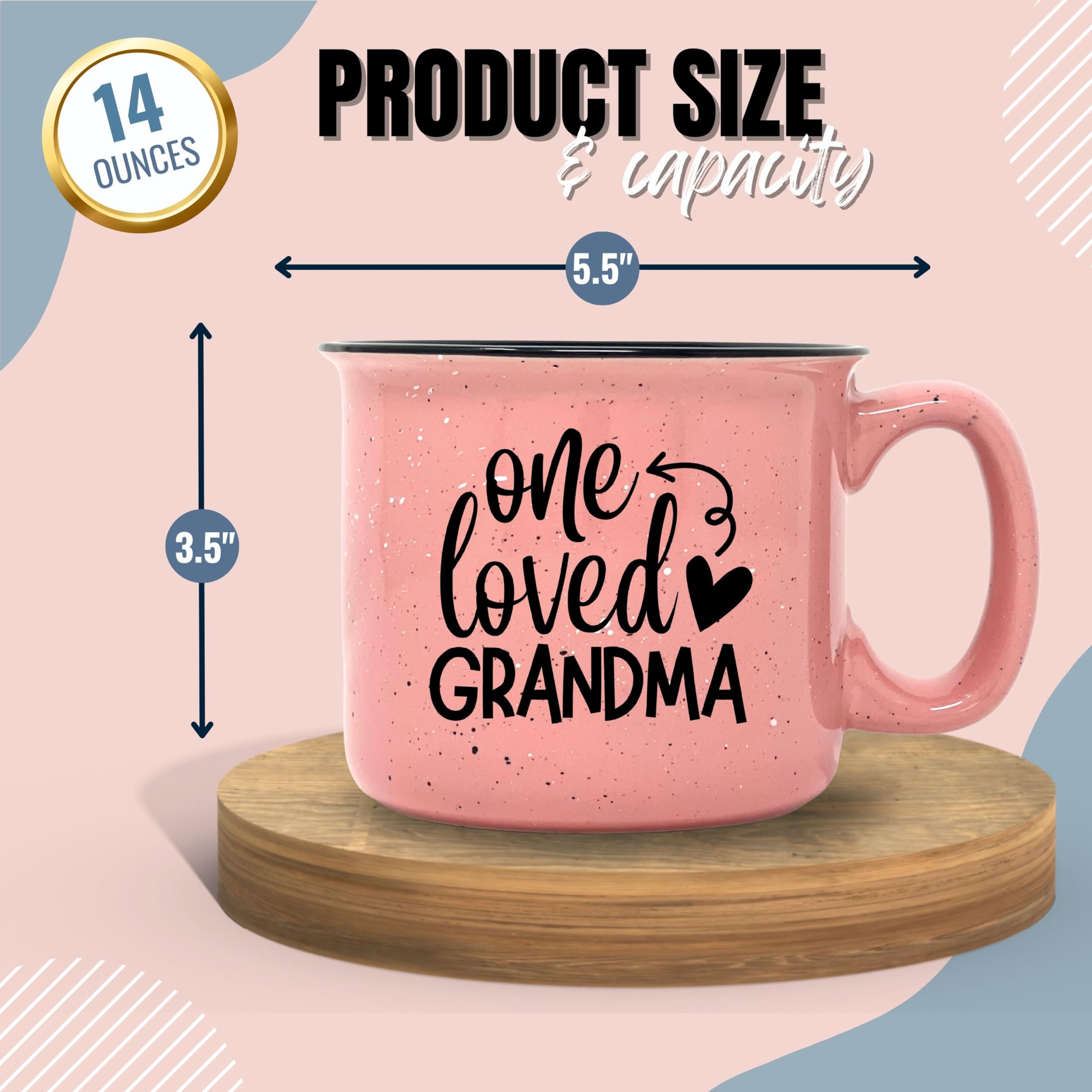 Cute Funny Coffee Mug for Grandma - One Loved Grandma - Unique Fun Gifts for Grandmother, Grandma from Grandkids - Coffee Cups & Mugs with Quotes