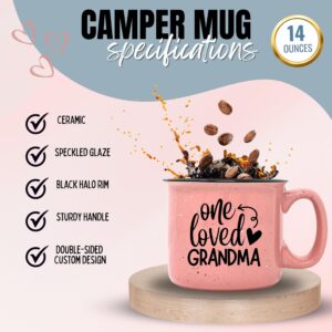 Cute Funny Coffee Mug for Grandma - One Loved Grandma - Unique Fun Gifts for Grandmother, Grandma from Grandkids - Coffee Cups & Mugs with Quotes