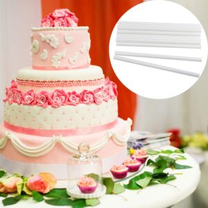 24 Pieces Plastic White Cake Dowel Rods for Tiered Cake Construction and Stacking (0.4 Inch Diameter 12 Inch Length)