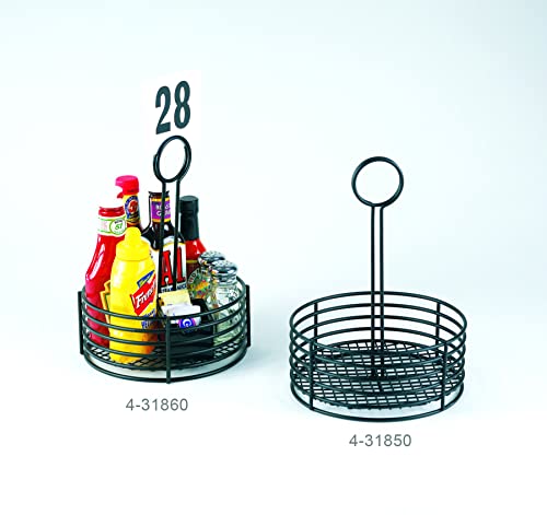 G.E.T. 4-31860 Black Round Stainless Steel Condiment Caddy Iron Teflon Coated Table Caddies Collection