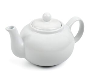 rsvp international stoneware teapot collection, microwave and dishwasher safe, 16 oz, white