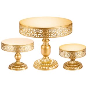 tcomhk gold cake stand set-3 pcs gold cupcake stand-gold dessert table display set table decoration display tower plate for baby shower, wedding, birthday party, chrismas celebration