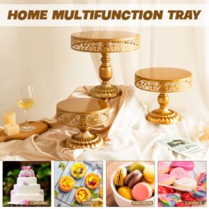 Tcomhk Gold Cake Stand Set-3 Pcs Gold Cupcake Stand-Gold Dessert Table Display Set Table Decoration Display Tower Plate for Baby Shower, Wedding, Birthday Party, Chrismas Celebration