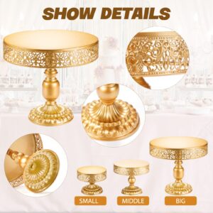 Tcomhk Gold Cake Stand Set-3 Pcs Gold Cupcake Stand-Gold Dessert Table Display Set Table Decoration Display Tower Plate for Baby Shower, Wedding, Birthday Party, Chrismas Celebration