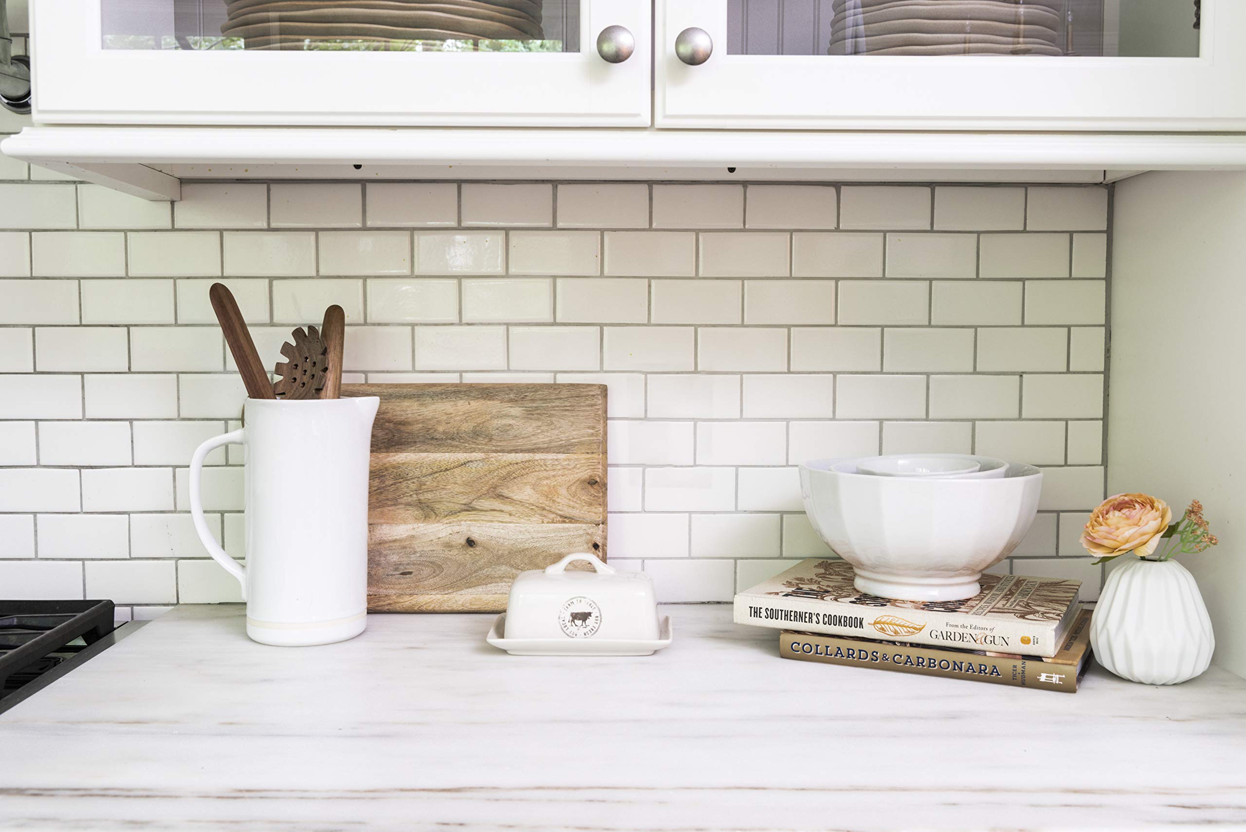 Stoneware Butter Dish with Cow Decal