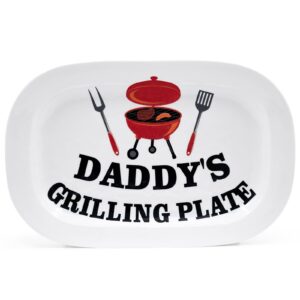 Nefelibata BBQ Daddy Grilling Platter Gift Father’s Day Barbecue Serving Tray Plate Dishes Birthday Valentine's Day Gift Ideas for Him Men Grandparent Dad Outdoor Indoor