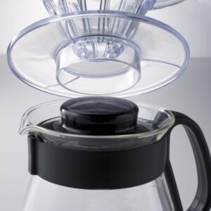 Hario V60 Glass Range Coffee Server Pour Over Carafe Microwave Safe 800mL, Black