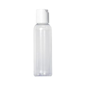 CFS Products 2oz Clear Plastic Empty Squeeze Bottles with White Disc Top Lid - BPA-Free - Set of 6 - TSA Travel Size 2 Ounce