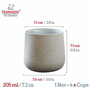 TEANAGOO Pottery Chinese Tea Cup Tea Cup, 5.8 Oz, Junware, TC03 Grey, 4 Pcs/box, Occupied Japan Tea Cups Porcelian Asian Tea Cups No Handles Japanese Tea K Cups