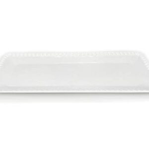 KX-WARE 17-Inch Melamine Serving Tray/Platters Set of 2, White & Rectangular | 100% Melamine,Dishwasher Safe,BPA Free