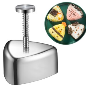 shoxil onigiri mold, stainless steel rice ball mold sushi maker, classic triangle spam musubi mold for kids lunch bento and home diy