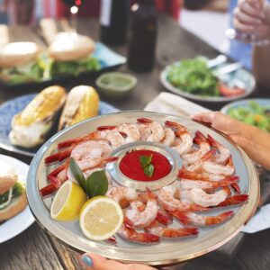 Maverick Unity Shrimp Cocktail Serving Dish and Bowl With Ice - Elegant and Large Platter for Seafood, Oysters, Crawfish, Veggies, Fruits, Salads.