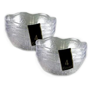 decorative plastic bowl set ~ 8 crystal cut plastic bowls | clear bowls plastic | plastic bowls bulks (decorative food bowls) (8 pack)