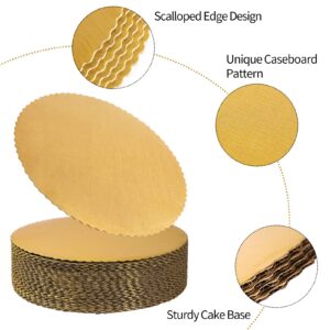 YunKo Cake Boards 12 Inch Round,Gold Cardboard Cake Rounds Cake Base Cake Decorating Supplies For for Dessert Table, 35 Pack