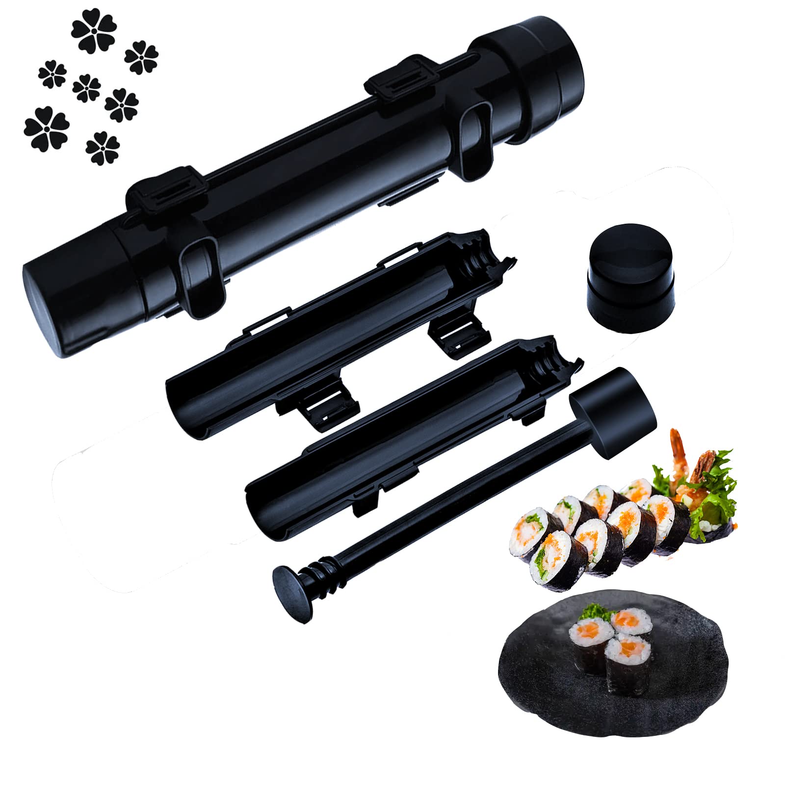 Unique ZONE Sushi Roller Bazooka Durable Grade Plastic Health and Safety Easy Cooking Sushi Rolls Best Kitchen Tool Maker Tube Utensils for Beginner