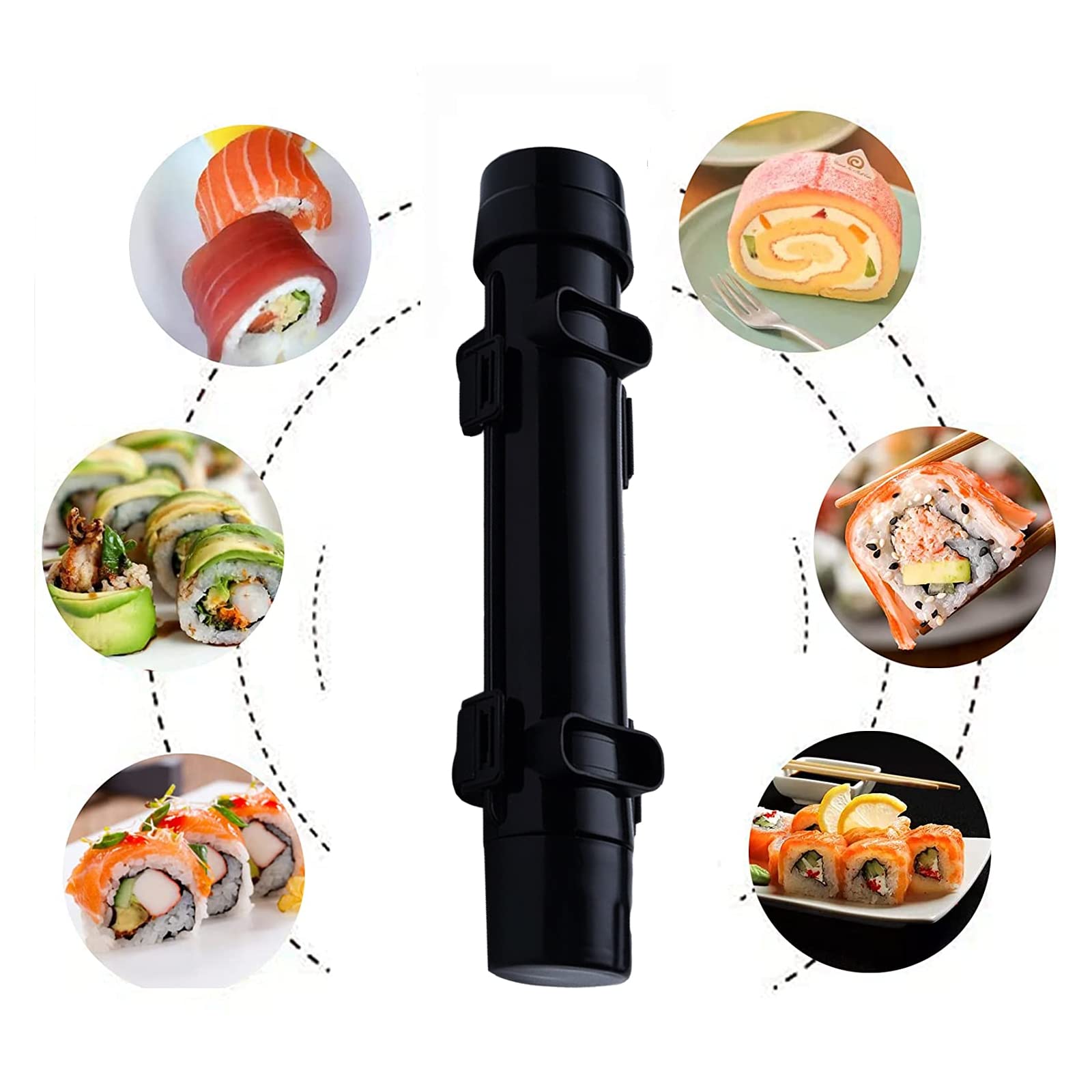 Unique ZONE Sushi Roller Bazooka Durable Grade Plastic Health and Safety Easy Cooking Sushi Rolls Best Kitchen Tool Maker Tube Utensils for Beginner