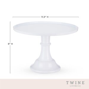 Twine Melamine Cake Stand, Cupcake Display Home Decor Food and Dessert Serving Accessory, 11.5 x 8 Inches, White, Set of 1