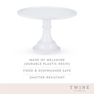 Twine Melamine Cake Stand, Cupcake Display Home Decor Food and Dessert Serving Accessory, 11.5 x 8 Inches, White, Set of 1