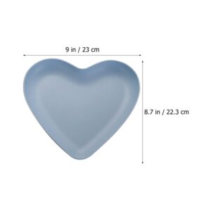 Hemoton Heart Shaped Dinner Plate: 4 Pcs Unbreakable Dinner Plates Snacks Salad Plates Candy Dish Appetizers Platter Steak Serving Plate for Party| Picnic| Camping| BBQ