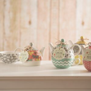 Pavilion Gift Company Bloom Grandma's Love Ceramic Tea for One, 15 oz, Multicolor