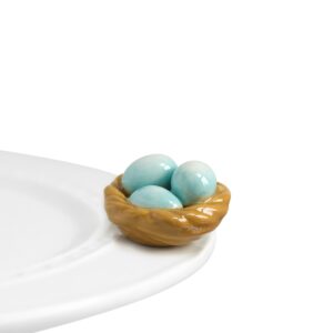 nora fleming robin's egg blue (nest) a39 - hand-painted ceramic holiday décor - spring minis for the home and office