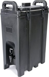 carlisle foodservice products cateraide insulated beverage dispenser with handles for catering, events, kitchens, and restaurants, plastic, 5 gallons, black