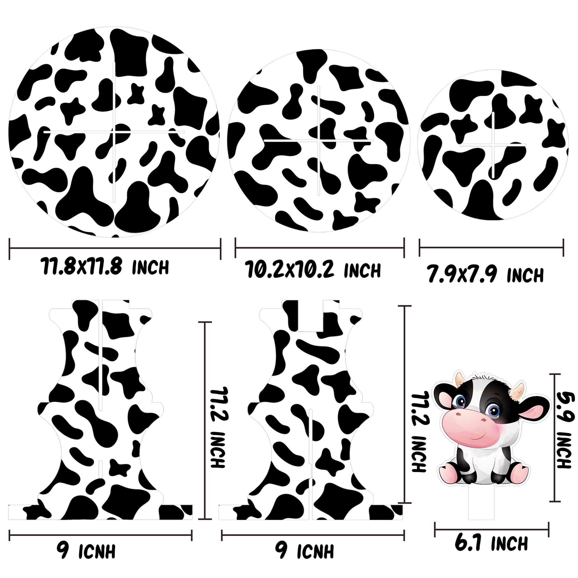 Farm Animal Cow Print Cupcake Stand Cow Party Decoration 3-Tier Cow Cupcake Holder Cardboard Cupcake Stand Cow Themed Party Decoration for Baby Shower Birthday Party Supplies