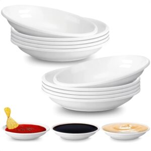 10PCS Melamine Small Plates Soy Sauce Dish - Sushi Plate Dipping Sauce Cups Serving Bowls Small Dessert Plates - 3.62 inches Plastic Sauce Cups Sauce Dishes for Dipping Sauce Cup Restaurant Dish