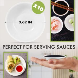 10PCS Melamine Small Plates Soy Sauce Dish - Sushi Plate Dipping Sauce Cups Serving Bowls Small Dessert Plates - 3.62 inches Plastic Sauce Cups Sauce Dishes for Dipping Sauce Cup Restaurant Dish