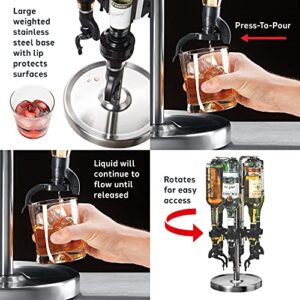 OGGI Professional 6-Bottle Revolving Liquor Dispenser, Stainless Steel