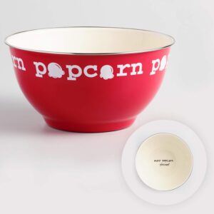 popcorn serving bowl - large reusable popcorn containers - ideal gift for family movie night, party, picnic - red metal snack bowl - popcorn mixed serving dish - light & sturdy by worldmarket