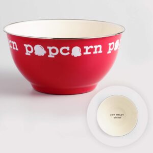 Popcorn Serving Bowl - Large Reusable Popcorn Containers - Ideal Gift for Family Movie Night, Party, Picnic - Red Metal Snack Bowl - Popcorn Mixed Serving Dish - Light & Sturdy by WorldMarket