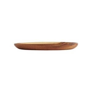 Bloomingville 12" L Oval Carved Acacia Wood Serving Platter Tray, Brown