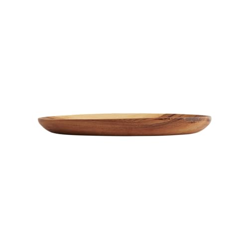 Bloomingville 12" L Oval Carved Acacia Wood Serving Platter Tray, Brown