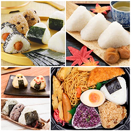 Onigiri Mold Triangle, 2 Pieces Rice Ball Mold Makers, Triangle Sushi Mold Making Kit for Home DIY Japanese Boxed Meal or Children Bento (Beige)