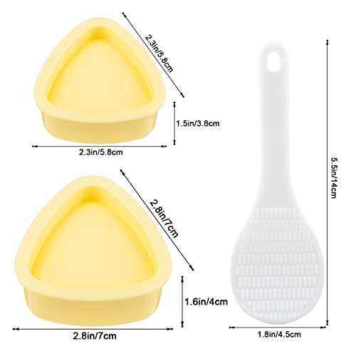 Onigiri Mold Triangle, 2 Pieces Rice Ball Mold Makers, Triangle Sushi Mold Making Kit for Home DIY Japanese Boxed Meal or Children Bento (Beige)