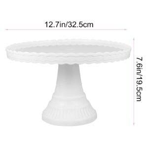 32.5cm Cake Stand White Cake Stand Birthday Cake Server Plate Round Cake Holder for Cupcakes Pastries Macarons Biscuits Wedding Party Decor