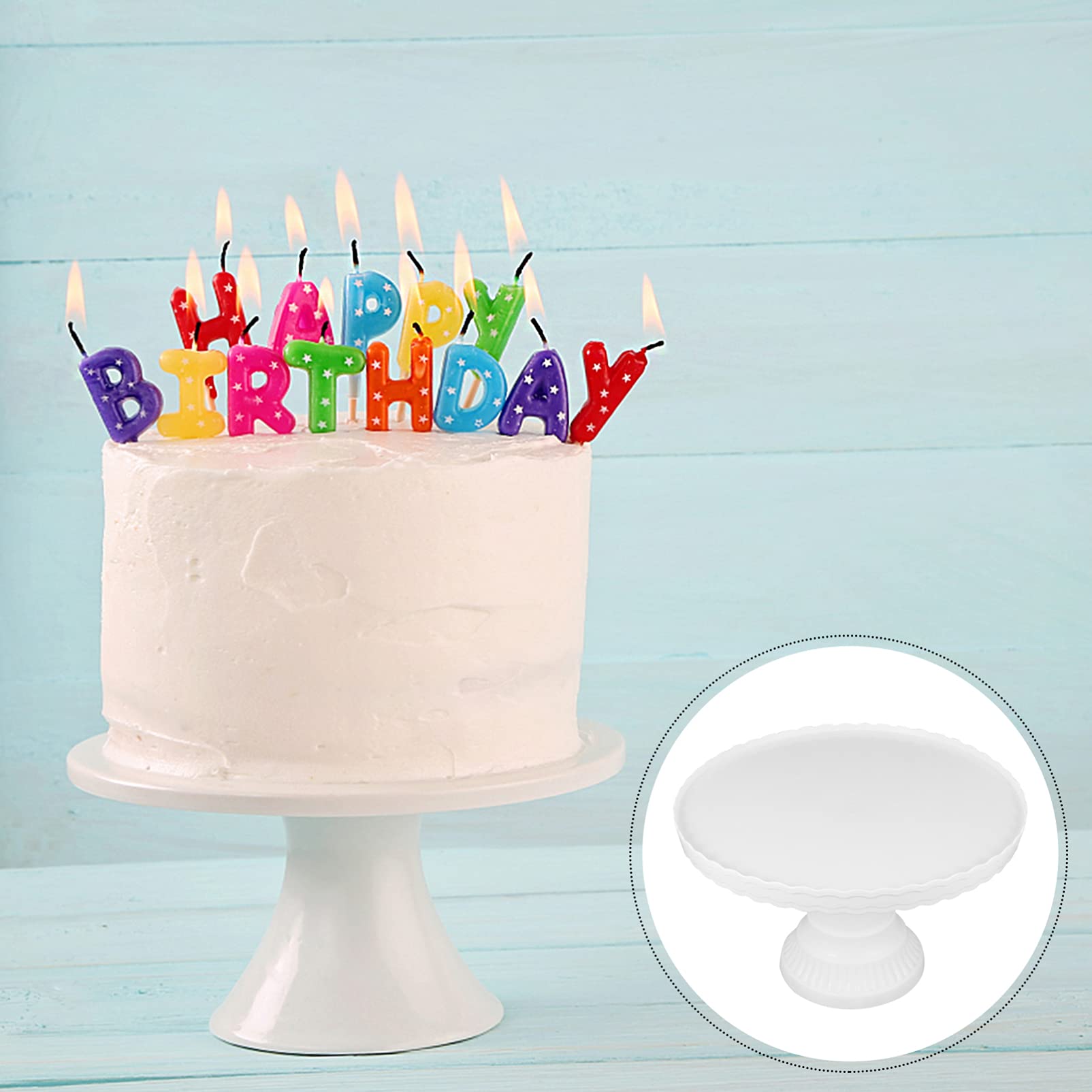 32.5cm Cake Stand White Cake Stand Birthday Cake Server Plate Round Cake Holder for Cupcakes Pastries Macarons Biscuits Wedding Party Decor