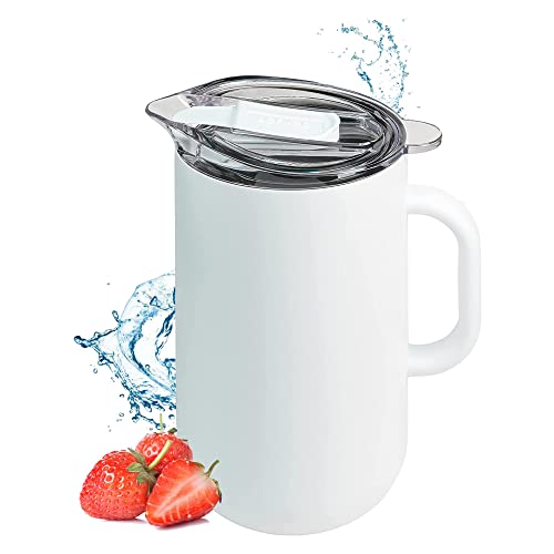 served I Premium Pitcher (2L) - Keep Drinks Cold or Hot for Hours with our Vacuum-Insulated, Double Walled, Copper Lined Stainless Steel Pitcher