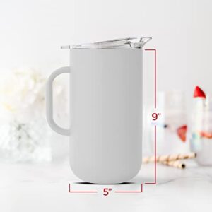 served I Premium Pitcher (2L) - Keep Drinks Cold or Hot for Hours with our Vacuum-Insulated, Double Walled, Copper Lined Stainless Steel Pitcher