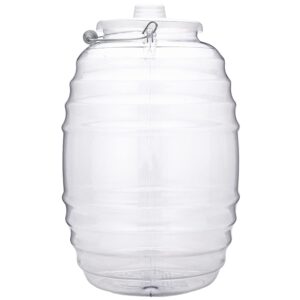 champs 5 gallon jug with lid - aguas frescas vitrolero plastic water container - 5 gallon drink dispenser - large beverage dispenser ideal for agua fresca and juice - portable drink jar containers